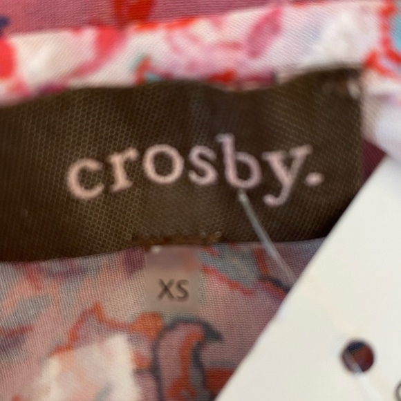 Crosby Ombré Mandala Pink Floral Sheer Top NWT Size XS - Picture 7 of 10